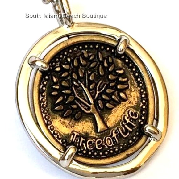 Tree of Life Pendant Necklace Peace Serenity Celtic Silver Gold Plated 18" - Picture 6 of 9